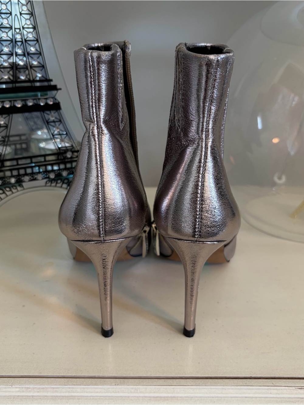 DONATED Steven by Steve Madden Metallic Silver Pointed Ankle Booties - Picture 5 of 6